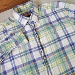 Vineyard Vines Mens Button‎ Down Shirt Plaid Whale Shirt Medium M Casual